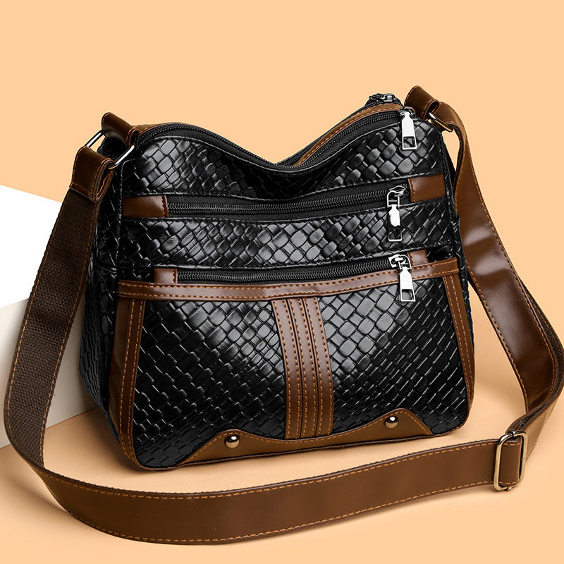 Multi-compartment Woven Single Shoulder Messenger Bag