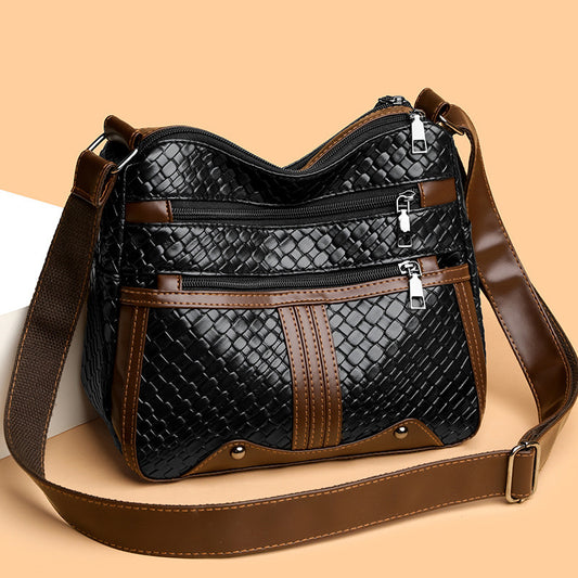 Multi-compartment Woven Single Shoulder Messenger Bag