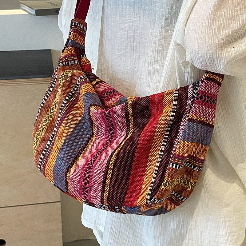 Large Capacity Ethnic Style New Fashion Crossbody Dumpling Bag Women