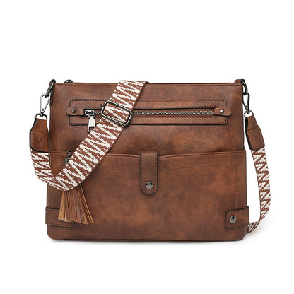 Retro Washed Leather Shoulder Messenger Bag