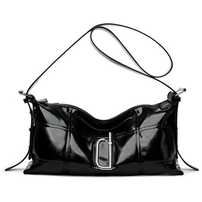 New Pillow Bag Oil Wax Leather Crack Soft Tote Crossbody