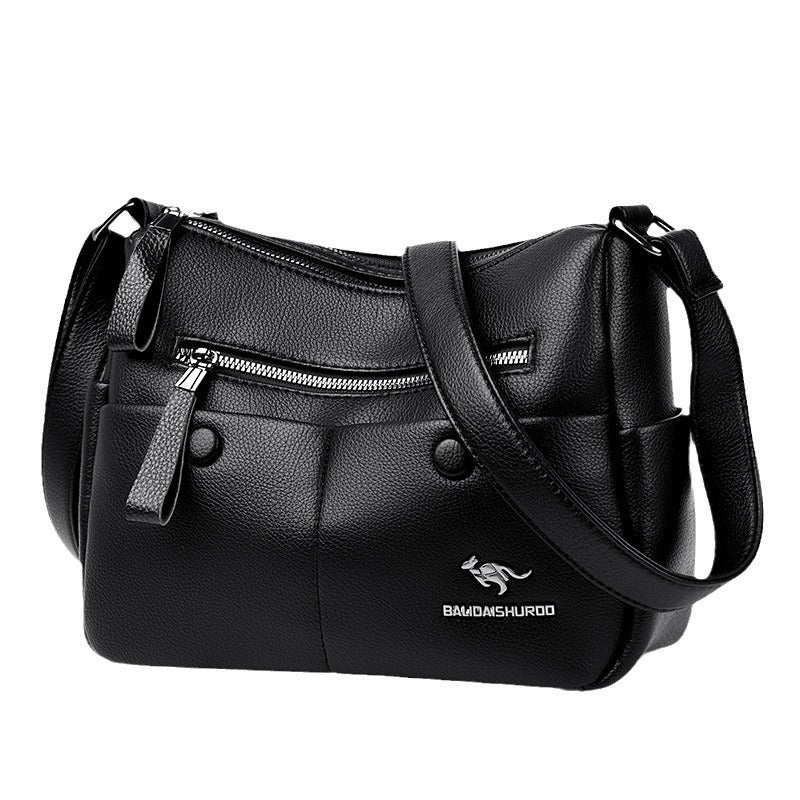 Middle-aged Mom Shoulder Simple All-matching Soft Leather Bag