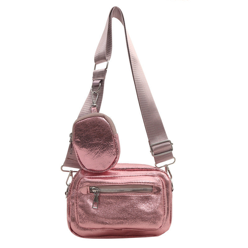 Simple Casual Wide Shoulder Strap Western Style Crossbody Shoulder Commuter Small Square Bag