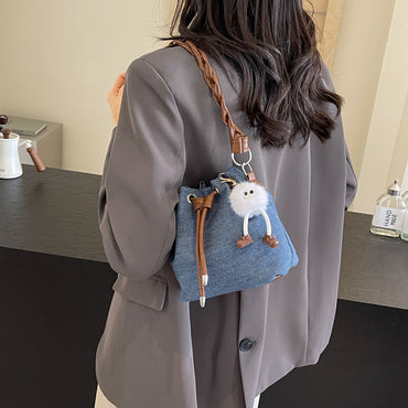 One-shoulder Cross Body Bucket Bag Portable