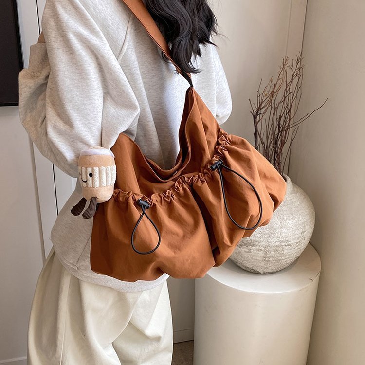 Ultra-light Pleated Crossbody Student Cloth Bag