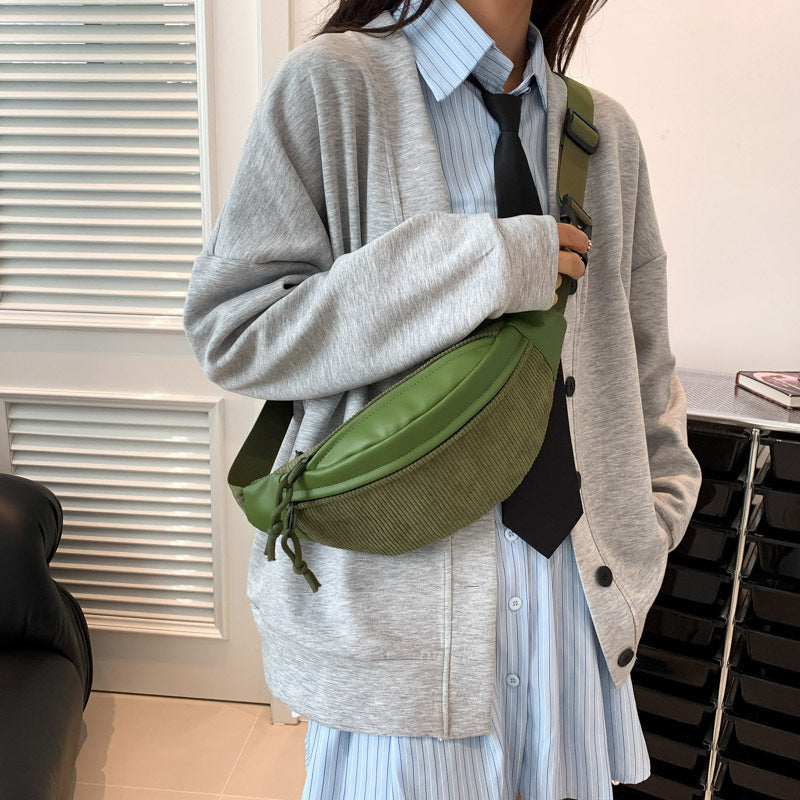 Season New High-end Special-interest Design Corduroy Crossbody Bag