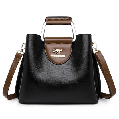 Large Capacity Totes Middle-aged High-grade Soft Leather Shoulder