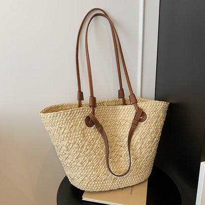 New Large Capacity Shoulder Hand-carrying Dual-use Woven Bag