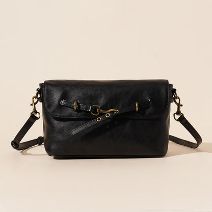 Leather Solid Color Large Capacity Shoulder Crossbody Bag