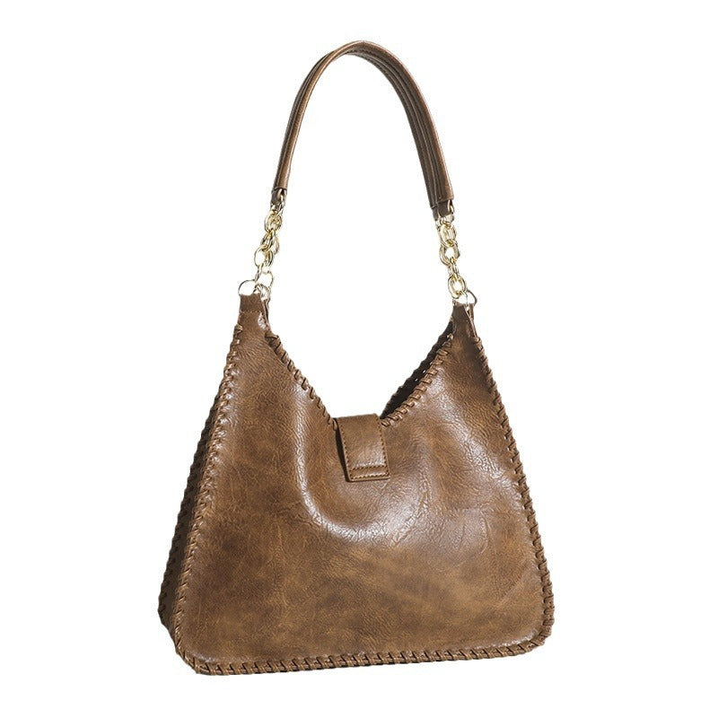 Vintage Weave Soft Leather Shoulder Underarm Bag Handbag