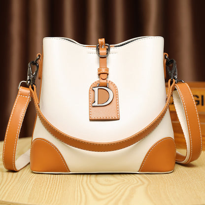 Retro Bucket Hand Shoulder Soft Leather Cross-body Bag