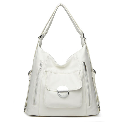 Washed Leather Shoulder Large Capacity Portable Messenger Bag