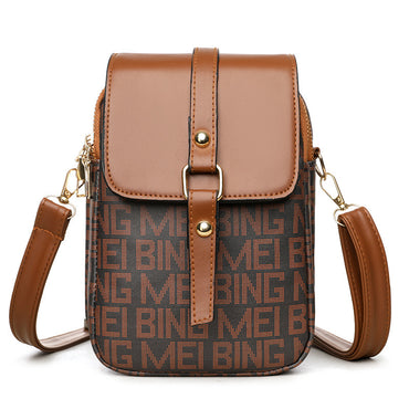 Soft Leather Retro Printed Mini Crossbody Bag