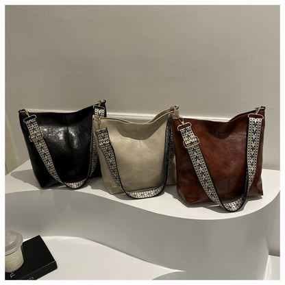 Korean Version Crossbody Wide Shoulder Strap Bag