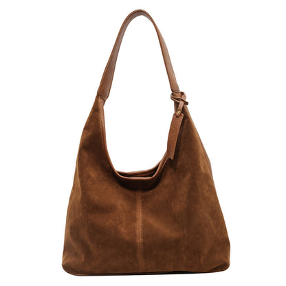 Vintage Suede Stitching Pu Shoulder Bag For Women