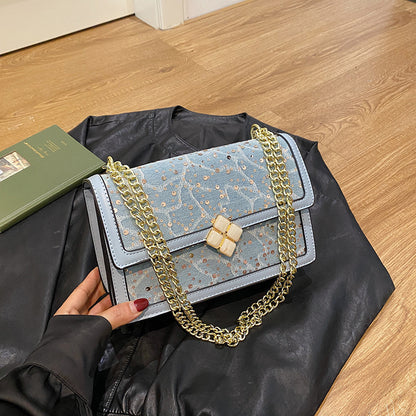 Net Red Bag Chain Crossbody Small Square Bag Double Compartment