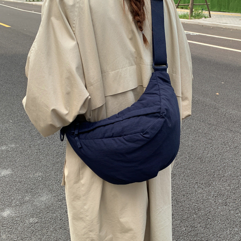 Large Capacity Casual Solid Color Dumpling Bag All-matching