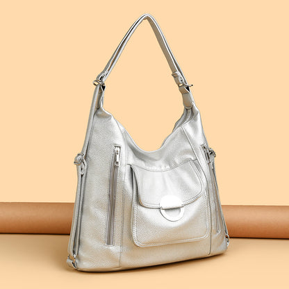 Washed Leather Shoulder Large Capacity Portable Messenger Bag