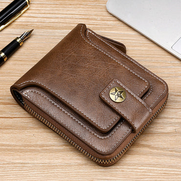 Men's Wallet Retro Horizontal Zipper Change