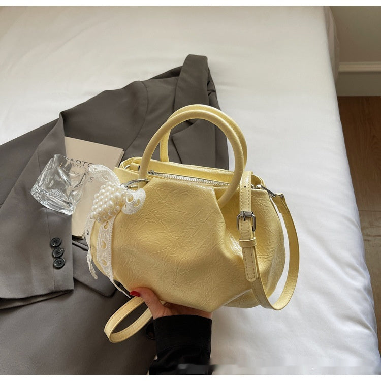 Portable Solid Color Cloud Fashion Shoulder Small Bag