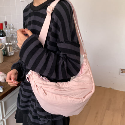 Large Capacity Casual Solid Color Dumpling Bag All-matching