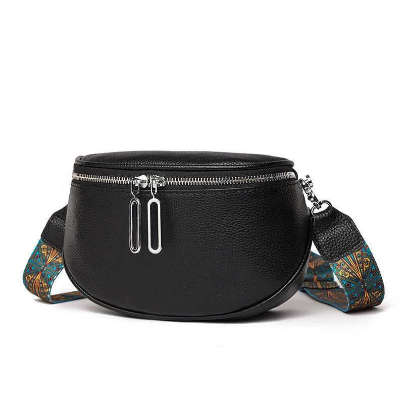 Women's First Layer Cattlehide Leather Fashion Casual Messenger Bag