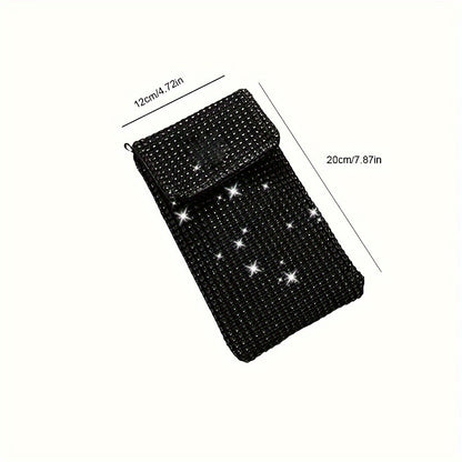 Women's Crossbody Bag Glitter Rhinestone Evening Bag Purse Sequin Wedding Handbag Cell Phone Purse Wallet