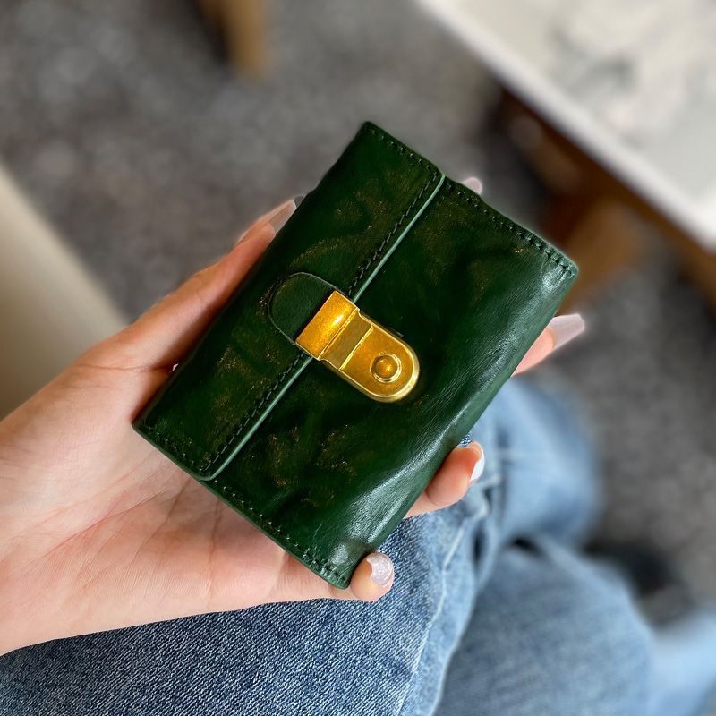 Women's Wallet Card Clamp Plant Short Wallet