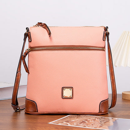 Vintage Lychee Grain Texture Crossbody Bag