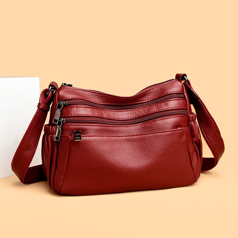 Women's Crossbody Leather Simple First Layer Cowhide Shoulder Bag