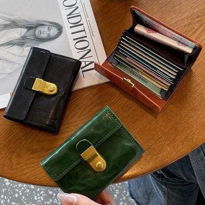 Women's Wallet Card Clamp Plant Short Wallet