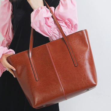 New Women's Fashion Shoulder Cowhide Large Capacity Women's Bag