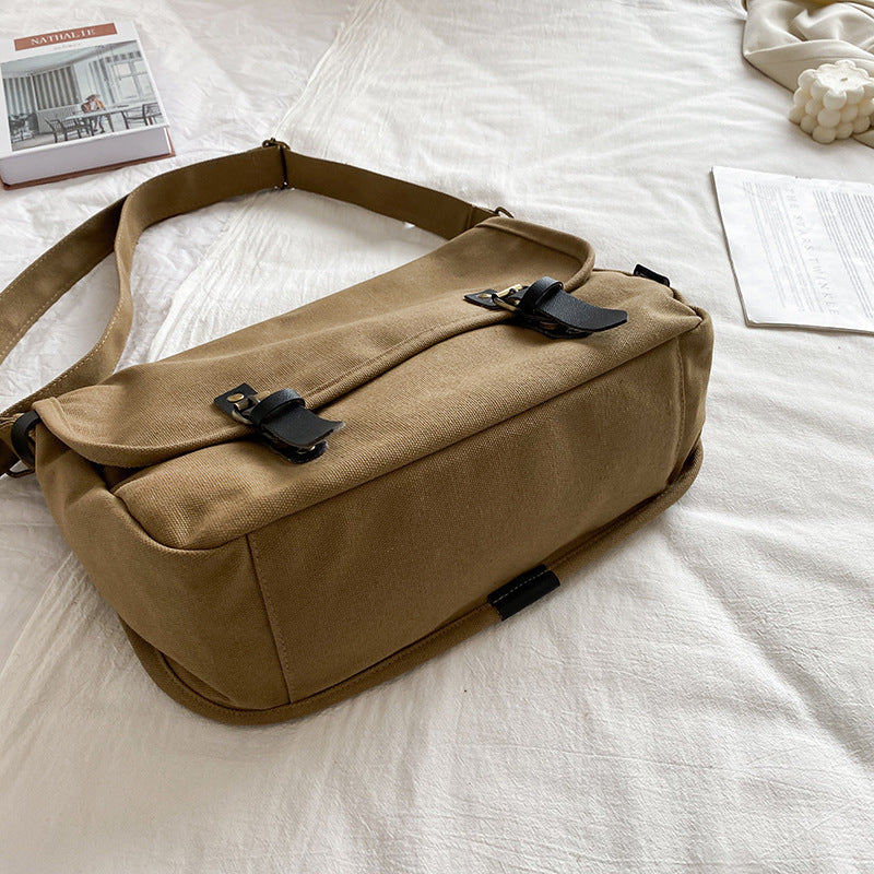 Tooling Messenger Bag Retro Flip Canvas Schoolbag