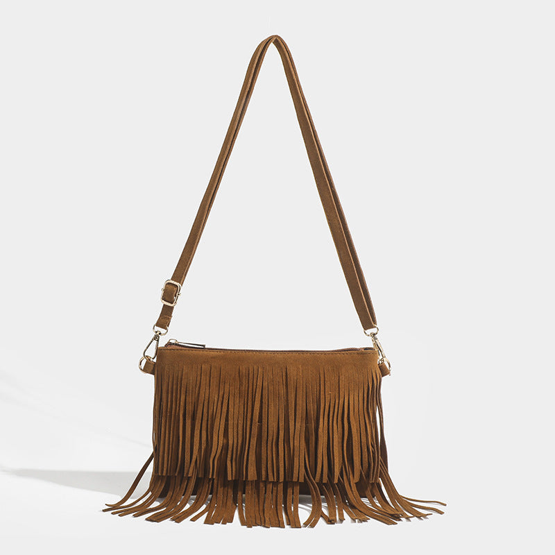 Matte Tassel Vintage Saddle Women's Messenger Bag