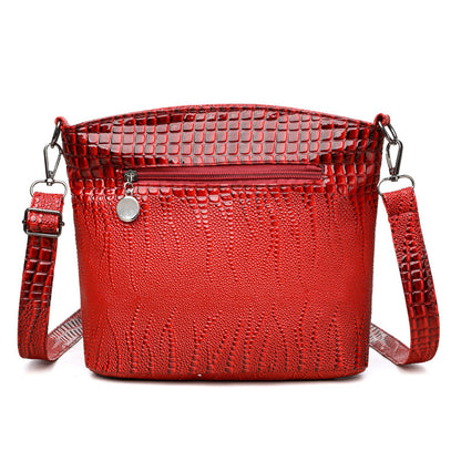 Crocodile Pattern Shoulder Bag Casual Multi-layer Vintage Crossbody Women's Bag