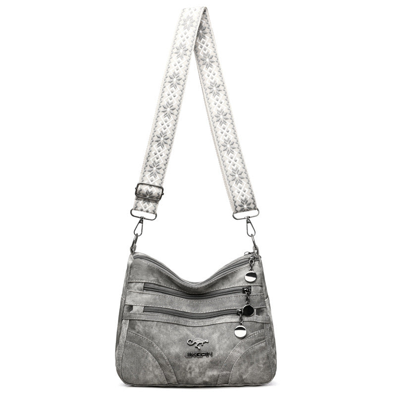 One-shoulder Soft Leather Tote All-match Women's Bag For The Middle-aged